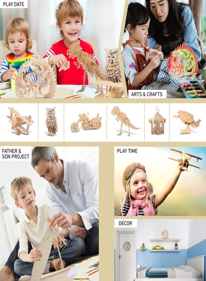 Puzzled Lucky Dragon and Phoenix Wooden 3D Puzzle - Wooden Dragon and Phoenix Puzzle Toy, Educational DIY Phoenix and Dragon Puzzle, 3D Wooden Puzzle Model Kits to Build and Paint with 147 Pieces Pack - Image 5